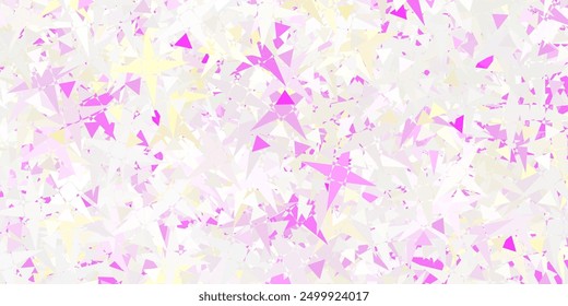 Light Pink, Yellow vector layout with triangle forms. Illustration with abstract colorful triangle shapes. Design for your wallpapers.