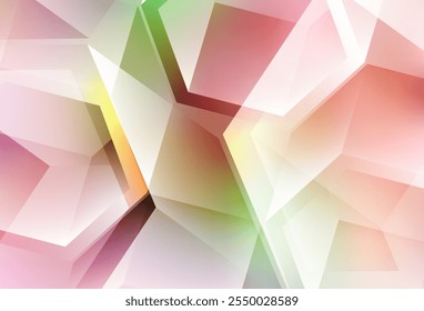 Rosa claro, layout de vetor amarelo com retângulos, triângulos. Ilustração com conjunto de triângulos coloridos, quadrados. Plano de fundo para um telefone celular.