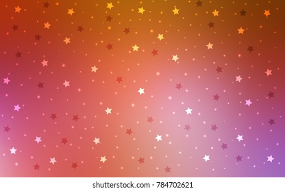 Light Pink, Yellow vector layout with bright stars. Decorative shining illustration with stars on abstract template. The pattern can be used for wrapping gifts.