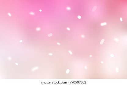 Light Pink, Yellow vector layout with bright snowflakes. Glitter abstract illustration with crystals of ice. The pattern can be used for new year ad, booklets.