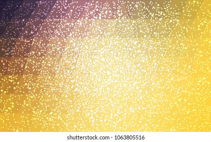 Light Pink, Yellow vector low poly crystal background with snowflakes. Polygon christmas design pattern . Low poly illustration of New Year celebration.