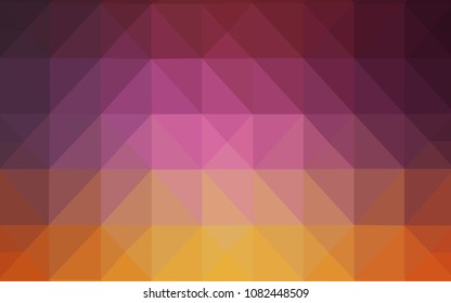 Light Pink, Yellow vector low poly texture. Shining colorful illustration with triangles. The best triangular design for your business.
