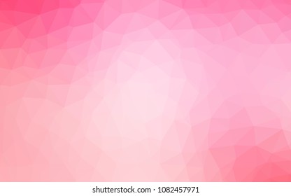 Light Pink, Yellow vector low poly texture. Creative geometric illustration in Origami style with gradient. Best triangular design for your business.