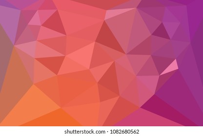 Light Pink, Yellow vector low poly layout with a heart in a centre. Polygonal abstract illustration with gradient. Best triangular design for your business.