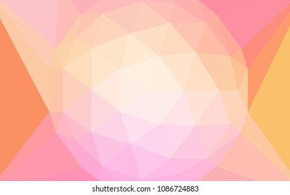 Light Pink, Yellow vector low poly cover with a diamond. A sample with polygonal shapes. A new texture for your web site.