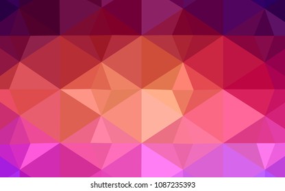 Light Pink, Yellow vector low poly texture. Creative geometric illustration in Origami style with gradient. The template for cell phone's backgrounds.