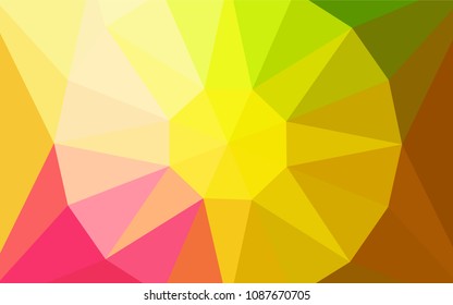 Light Pink, Yellow vector low poly layout with a diamond. Elegant polygonal illustration with gradient. Completely new template for your banner.