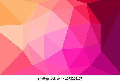Light Pink, Yellow vector low poly cover. Creative geometric illustration in Origami style with gradient. New template for your brand book.