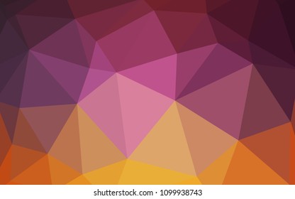 Light Pink, Yellow vector low poly texture. Modern abstract illustration with triangles. Brand new style for your business design.