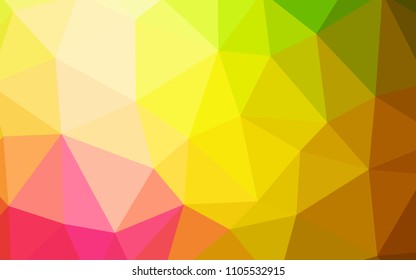 Light Pink, Yellow vector low poly layout. Creative illustration in halftone style with triangles. Brand new design for your business.