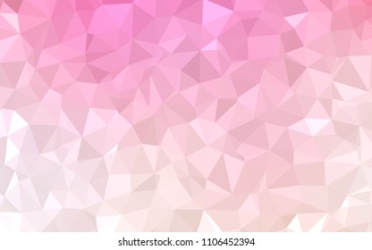 Light Pink, Yellow vector low poly cover. Shining polygonal illustration, which consist of triangles. Polygonal design for your web site.