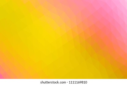 Light Pink, Yellow vector low poly layout. Shining illustration, which consist of triangles. Brand new design for your business.