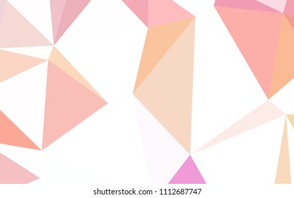 Light Pink, Yellow vector low poly texture. Colorful illustration in abstract style with triangles. Template for cell phone's backgrounds.