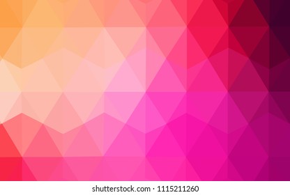 Light Pink, Yellow vector low poly texture. Polygonal abstract illustration with gradient. New template for your brand book.