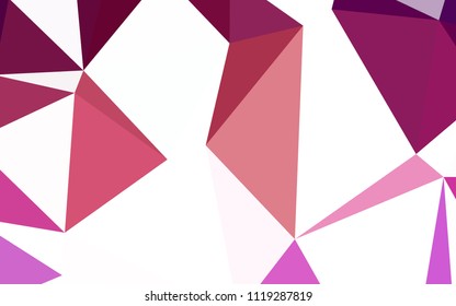 Light Pink, Yellow vector low poly layout. Shining polygonal illustration, which consist of triangles. Polygonal design for your web site.
