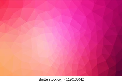 Light Pink, Yellow vector low poly layout. Colorful illustration in abstract style with triangles. Best triangular design for your business.