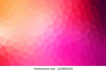 Light Pink, Yellow vector low poly texture. Creative geometric illustration in Origami style with gradient. Polygonal design for your web site.