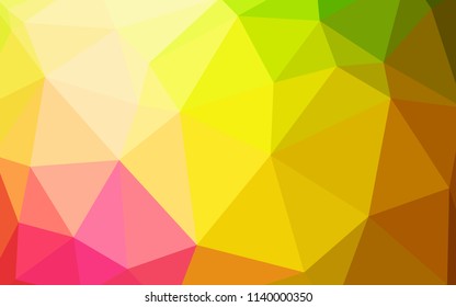 Light Pink, Yellow vector low poly layout. Glitter abstract illustration with an elegant triangles. Best triangular design for your business.