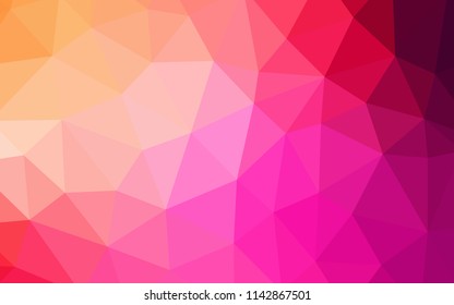 Light Pink, Yellow vector low poly texture. Geometric illustration in Origami style with gradient.  New template for your brand book.