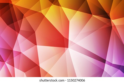 Light Pink, Yellow vector low poly texture. Geometric illustration in Origami style with gradient.  Pattern for a brand book's backdrop.