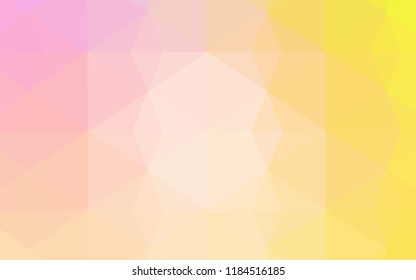 Light Pink, Yellow vector low poly cover. Shining polygonal illustration, which consist of triangles. Brand new design for your business.
