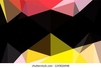 Light Pink, Yellow vector low poly texture. Creative illustration in halftone style with gradient. A completely new template for your business design.