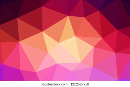 Light Pink, Yellow vector low poly texture. Modern abstract illustration with triangles. Triangular pattern for your design.