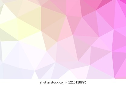 Light Pink, Yellow vector low poly layout. A sample with polygonal shapes. Template for cell phone's backgrounds.