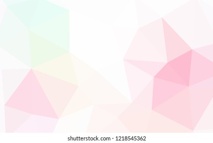 Light Pink, Yellow vector low poly texture. Triangular geometric sample with gradient.  New template for your brand book.