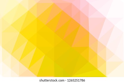 Light Pink, Yellow vector low poly cover. Colorful illustration in abstract style with gradient. Template for your brand book.