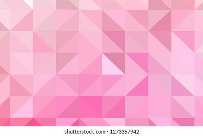 Light Pink, Yellow vector low poly layout. Colorful illustration in polygonal style with gradient. Triangular pattern for your design.