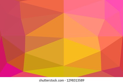 Light Pink, Yellow vector low poly cover. Glitter abstract illustration with an elegant design. Brand new style for your business design.