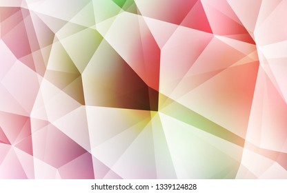 Light Pink, Yellow vector low poly cover. Triangular geometric sample with gradient.  Triangular pattern for your design.
