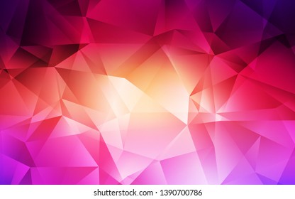 Light Pink, Yellow vector low poly texture. A sample with polygonal shapes. A new texture for your web site.