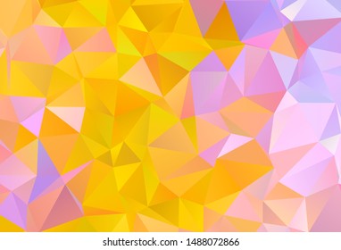 Light Pink, Yellow vector low poly texture. Shining polygonal illustration, which consist of triangles. A new texture for your web site.