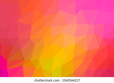 Light Pink, Yellow vector low poly cover. Creative illustration in halftone style with gradient. The best triangular design for your business.