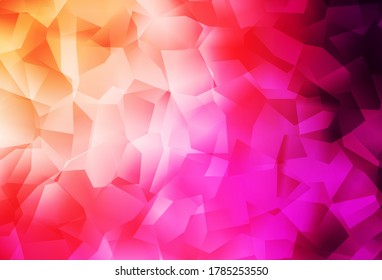 Light Pink, Yellow vector low poly texture. Colorful illustration in abstract style with triangles. Brand new style for your business design.