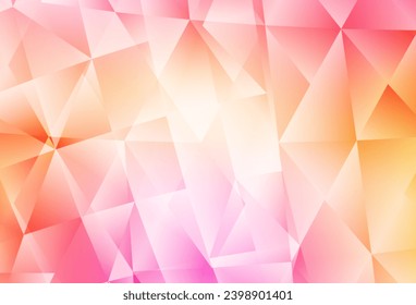 Light Pink, Yellow vector low poly layout. Creative geometric illustration in Origami style with gradient. Template for cell phone's backgrounds.