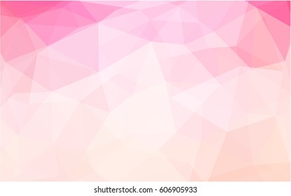 Light Pink, Yellow vector Low poly crystal background. Polygon design pattern. Low poly illustration, low polygon background.