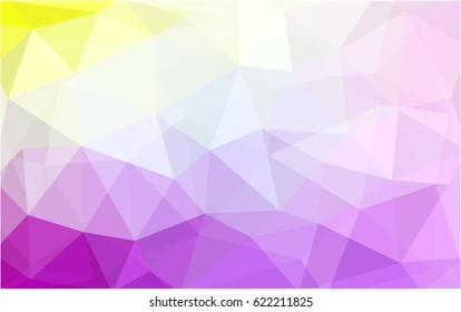 Light Pink, Yellow vector Low poly crystal background. Polygon design pattern. Low poly illustration, low polygon background.