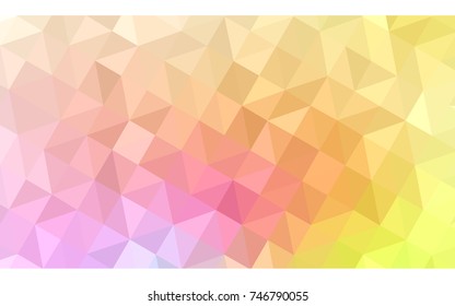 Light Pink, Yellow vector Low poly crystal background. Polygon design pattern. Low poly illustration, low polygon background.