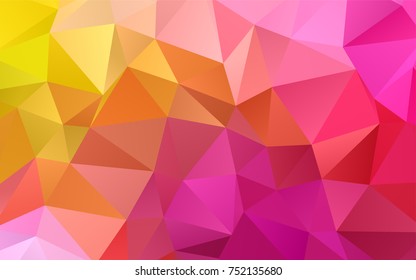 Light Pink, Yellow vector low poly template. Brand-new colored illustration in blurry style with gradient. The polygonal design can be used for your web site.