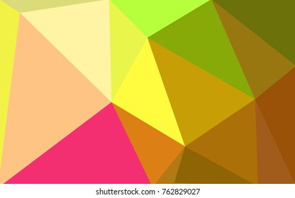 Light Pink, Yellow vector Low poly crystal background. Polygon design pattern. Low poly illustration, low polygon background.