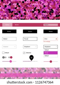 Light Pink, Yellow vector Material Design Kit with dots. Colorful Style guide with circles on abstract background. Modern template for your landing page.