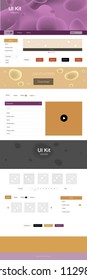 Light Pink, Yellow vector Material Design Kit with liquid shapes. Colorful illustration in abstract memphis style with gradient. This template you can use for landing pages.