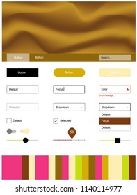 Light Pink, Yellow vector Material Design Kit with liquid shapes. Elegant bright illustration with gradient  in memphis style. This template you can use for landing pages.