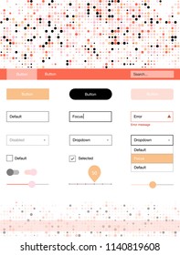 Light Pink, Yellow vector Material Design Kit with dots. Colorful ui/ux kit with header consisted of spheres. Modern template for your landing page.