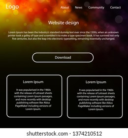 Light Pink, Yellow vector Material Design Kit with stars. Colorful ui/ux kit with header consisted of clouds & stars. This sample is for your landing page.