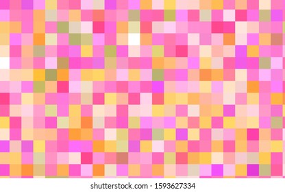 Light Pink, Yellow vector modern geometrical background. Abstract template. Geometric pattern in square style with gradient.