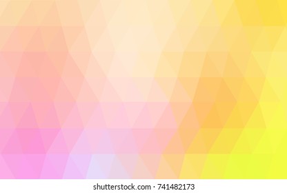 Light Pink, Yellow vector modern geometrical abstract background. Texture, new background. Geometric background in Origami style with gradient. 